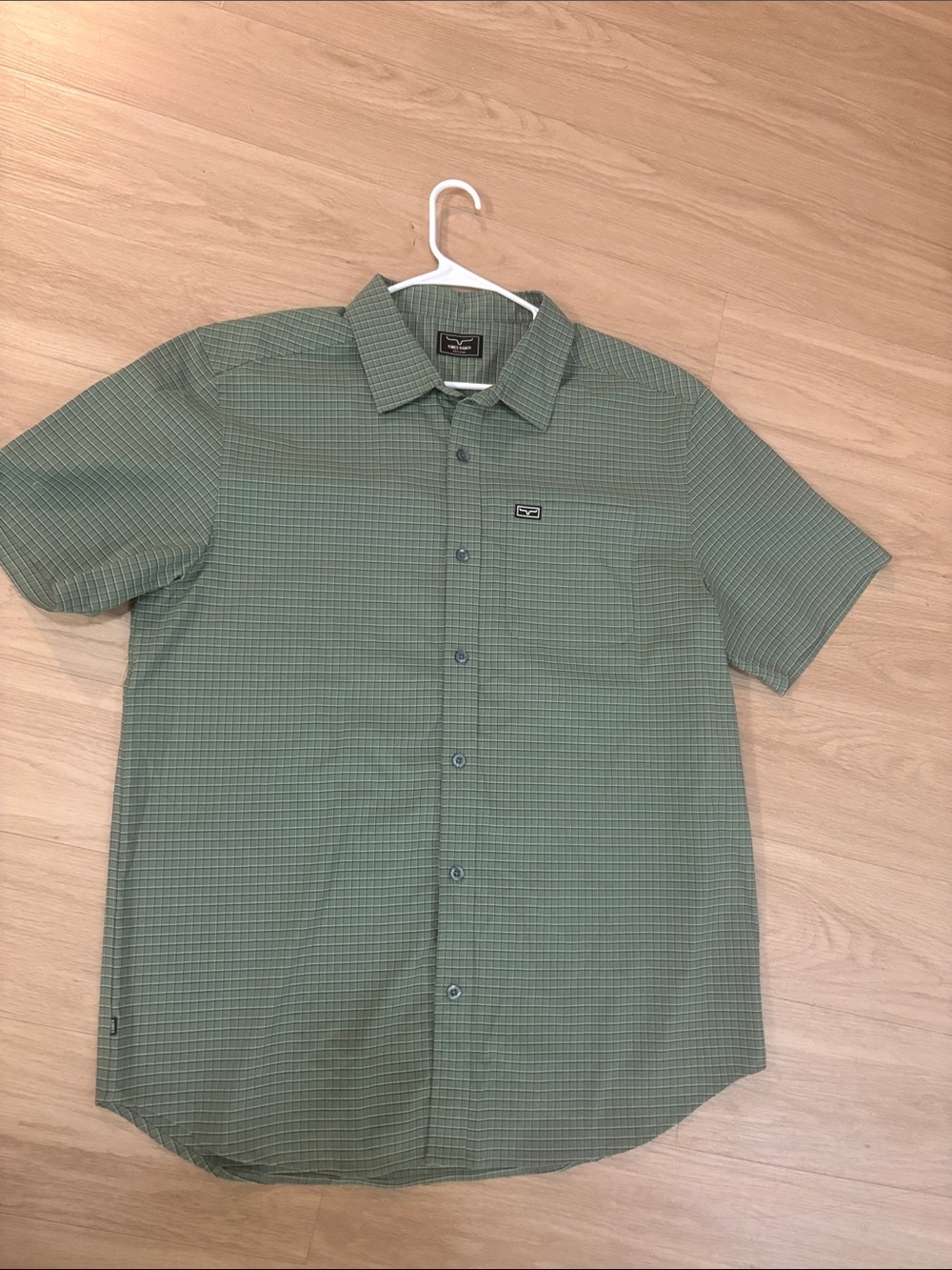 Kimes Ranch Short-Sleeve Green Check Button-Up Shirt